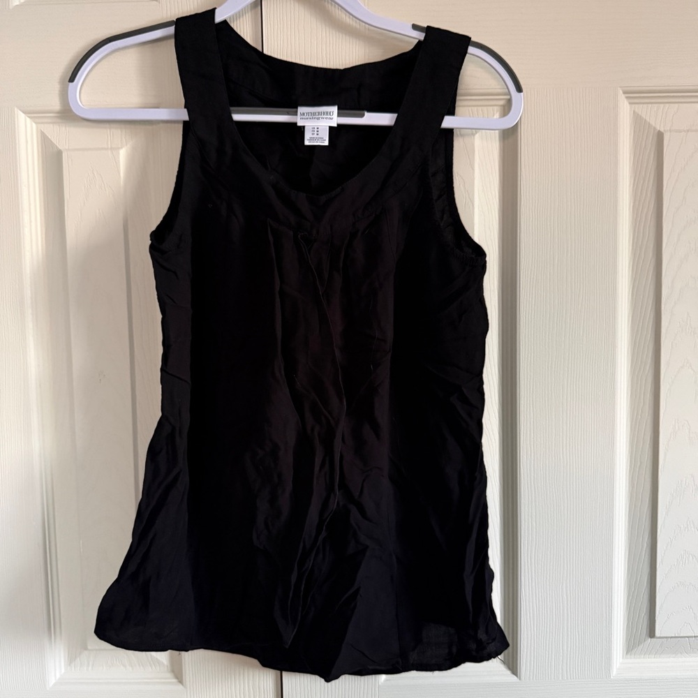 Motherhood Black Sleeveless V-Neck Nursing Tank Top